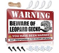 Man Cave Stuff, Retro Wall Art Funny Accessories Wall Decor, Colorful Rustic Metal Tin Sign For Man Cave | Beach Holiday Gift Custom Beware Of Leopard Gecko(30X40CM)