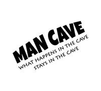 Man Cave Wall Sticker - What Happens in The cave Stays in The cave Wall Art Decals Boys Room Removable Stickers Mural Large - 46x120cm