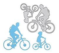 Man & Child Riding Bicycles Metal Cutting Dies, Bikes, Cycles, Cyclist, Card Making, Paper Crafts, Stencils D8
