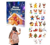 Man - Christmas Calendar with 24 Day Countdown | Mini Acrylic Ornaments 24 Pieces Cute Holiday Decoration Collectible for the Year