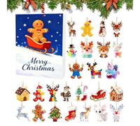 Man Christmas Countdown - 24 Day Flat 2D Display, Festive Man Shaped Countdown Calendar, Design with Tag