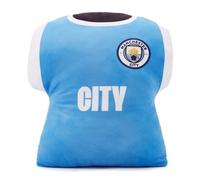 Man City FC Officially Licensed Kit Cushion (40cm x 40cm): The 'Cityzens' Essential for Home & Away Match-Day Comfort. Perfect for Supporters Young and Old Manchester City 'Citeh' Fans