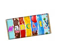 Man City Football Club Team Chocolate Bar Wrapper Novelty Gift Present On Birthday SportDay CH-9353 (without chocolate bar (wrapper only))