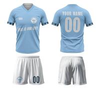 Man City Football Kits for Kids, Personalised Football Kit Kids with Name Number,Team Logo,Man City Custom Jersey Shirts for Club World Cup 2025/2026, Football Gifts for Boys Men Women