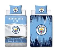 MAN CITY Manchester City Blue Single Polycotton Duvet Cover And Pillowcase Set