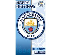 MAN CITY MC004 Die-Cut Card Crest Birthday Card