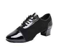 Man Classic Ballroom Dances Shoe,Modern Men's Lace Up Dance Shoes,Suede Sole,Soft Bottom Low Heel Breathable,Wear-Resistant,for Jazz,Hip Hop,Outdoor,Walking,Sport Black