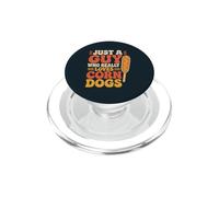 Man Corn Dog Lover Dad State Fair Food PopSockets PopGrip for MagSafe