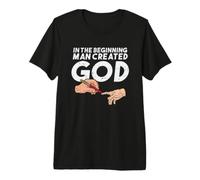 Man Created God I Funny Science Evolution Theory Atheist Premium T-Shirt