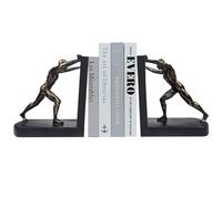 Man Decorative Book Ends, Resin Non-Skid Bookends for Heavy Books, Decorative Shelf Bookends for Home, Office, Study (Black)