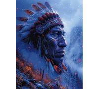 Man Diamond Art Kits Adults, Feather Diamond Painting, Crystal Art Kits for Adults, DIY Round Full Drill Embroidery Cross Stitch Canvas Painting Crafts Pictures, for Home Wall Decor, 40x50cm A-4716
