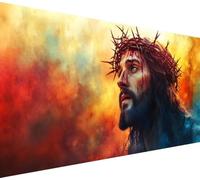 Man Diamond Art Painting, Paint by Numbers for Adults Belief, Large Diamond Art 23.6x47.2inch Canvas with Round Full Drill, Crystal Arts and Cafts for Adults DIY Painting for Home Wall Decor,Model952