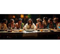 Man Diamond Pinting The Last Supper Diamond Art Kits Adults, Crystal Gem Art Round Full Drill Crystal Rhinestone Embroidery Cross Stitch Hobbies for Adults Women, Home Decor 100x300 cm -hjw2604IU