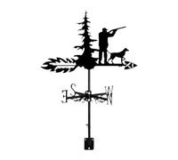 Man Dog Weathervane,Wind Measuring Tool House Weather Vane Outside Wind Direction Indicator,Metal for Cupola Yard