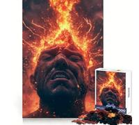 Man Engulfed in Flames Teenagers 1000 Piece Jigsaw Puzzle Enjoyable Game Precise Edge Family Enjoyable (38x26cm)