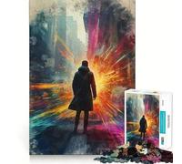 Man Facing Bright Future Jigsaw Puzzles for Adults 1000 Pieces Creative Play True Detail Real Challenge Art Decor (38x26cm)