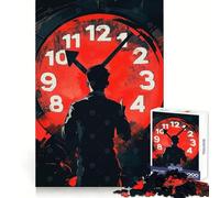 Man Facing Clock 1000 Pieces Puzzles for Adults Cognitive Train Indoor Play Pattern Build (50x75cm)