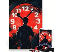 Man Facing Clock Jigsaw Puzzles for Teenagers 1000 Brain Think Precise Cut Real Challenge Art Piece (38x52cm)