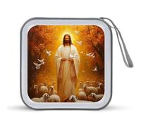 Man Flag Sheep Doves Funny CD Case 40 Capacity DVD Holder Portable Storage Disc Binder Wallet for Car Home Travel