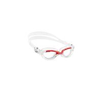 Man Flash Goggles - Separate Eyepiece Swimming Goggles with Fogproof, Scratchproof, Anti-UV Lenses, Clear/Frame Clear Red - Clear Lens, One Size