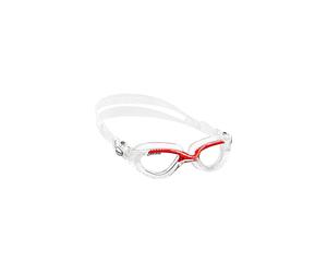 Man Flash Goggles - Separate Eyepiece Swimming Goggles with Fogproof, Scratchproof, Anti-UV Lenses, Clear/Frame Clear Red - Clear Lens, One Size