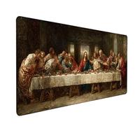 Man Gaming Mouse Mat, The Last Supper Mouse Pad Large 28x16in, Desk Mat with Non-Slip Rubber Base, Gaming Accessories, Stitched Edge Design XL Mousepad, Desk Pad, for Office, PC Accessories, R-7532