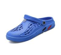 Man Garden Clogs Anti Slip Sandals, Lightweight Breathable Quick-Dry Mesh Shoes with Adjustable Heel Strap for Men Women Indoor Outdoor Beach Shower Black Grey UK 3-14 (Blue,4)
