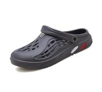 Man Garden Clogs Shoes Size 3-14 UK，Anti Slip Sandals, Lightweight Breathable Quick-Dry Mesh Shoes with Adjustable Heel Strap for Men Women Indoor Outdoor Beach Shower Black Grey (9,Grey)