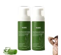 Man Hair Removal Cream for Men, Face Hair Removal Cream with Aloe Vera, Natural Formula, Moisturizing Nourishing Non Sticky, Gentle Fast Acting for Face Body and Intimate Areas (2)