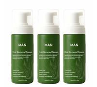 Man Hair Removal Cream, Hair Removal Cream for Men, Natural Aloe Vera Quick Gentle Fast-Acting Hair Remover Mousse for Face Body & Intimate, Moisturizing Nourishing Non-sticky (60ml, 3)
