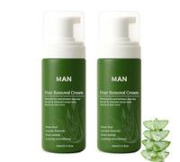 Man Hair Removal Cream, Natural Aloe Vera Hair Removal Cream for Men, Quick Gentle Fast-Acting Hair Remover Mousse, Moisturizing Nourishing Non-sticky for Face Body & Intimate (2)
