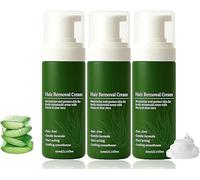 Man Hair Removal Cream, Painless Fast-Acting Mousse Spray with Natural Aloe Vera, Soothing & Gentle, Refreshing and Cleansing for Face, Body & Intimate Areas (3PCS)