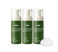 Man Hair Removal, With Natural Aloe Vera, Quick Gentle Moisturizing Hair Remover Mousse for Face & Body, Painless Depilation, Sensitive Skin Private Care Mousse, Men's No-shave Cream (3PCS)