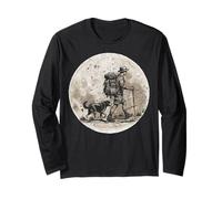 Man Hiker and Dog Best Friend Nature Mountain Trail Hiking Long Sleeve T-Shirt