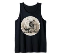 Man Hiker and Dog Best Friend Nature Mountain Trail Hiking Tank Top