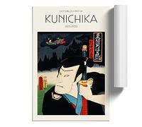 Man Holding A Samurai Sword by Toyohara Kunichika | Unframed Wall Art Print | Ready to Frame Poster | Modern Home Decor Picture | Artwork for Living Room, Bedroom or Office | A2 (42x59.4 cm)