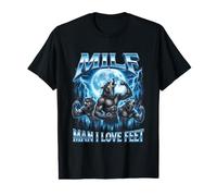 Man I Love Feet Milf DILF Funny Alpha Wolf Bootleg Meme Value Graphic T-Shirt