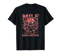 Man I Love Feet Milf DILF Funny Alpha Wolf Bootleg Meme Value Graphic T-Shirt