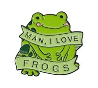 Man I LoveFrogs Brooch Alloy Lapel Pin Animal Brooches Badge Jewelry for Friend Fashionable Men and Women