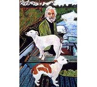 Man in Boat With Dogs Movie Painting Poster 30x46 cm Inch