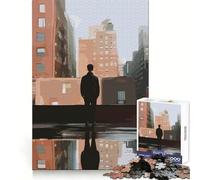 Man in Cityscape Residential Reflection 1000 Piece Jigsaw Puzzles for Teenagers Brain Think Snug Connection Real Challenge Christmas Idea (38x52cm)