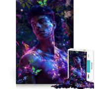 Man in Neon Light Jigsaw 1000 Pieces for Adults Calm Daily True Detail Joyful Challenge Perfect Art (38x26cm)