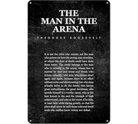 Man In The Arena Theodore Roosevelt Quote Art Inspirational Gifts For Men Boys Or Entrepreneurs Motivational Decor For Office Living Room Or Bedroom 8x12 Inch