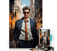 Man in The City Jigsaw Puzzles for Adults 1000 Piece Brain Agility Restful Game Happy Challenge Night Game (50x75cm)