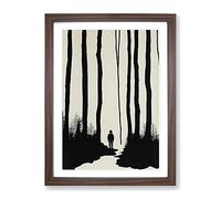 Man In The Forest Framed Print | A3 Walnut Framed Wall Art | Ready to Hang | Modern Landscape Picture | Living Room Bedroom Lounge Office
