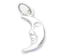 Man in the Moon sterling silver charm .925 x 1 Crescent moons charms