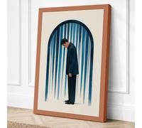 Man in the Rain Modern Canvas Wall Art Print 24x16 Inch (61 x 41 cm)