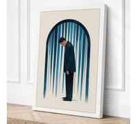 Man in the Rain Modern Canvas Wall Art Print 24x16 Inch (61 x 41 cm)