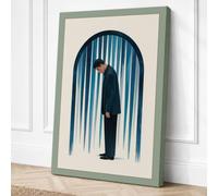 Man in the Rain Modern Canvas Wall Art Print 24x16 Inch (61 x 41 cm)