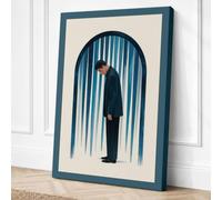 Man in the Rain Modern Canvas Wall Art Print 30x20 Inch (76 x 51 cm)